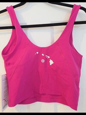 Lululemon Hawaii-Exclusive Align Tank NEW COLOR Pink Flare, White Islands, Sz 6